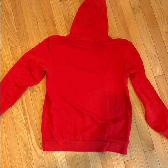 adidas Red Trefoil Pullover Hoodie with White Logo - Picture 4 of 4